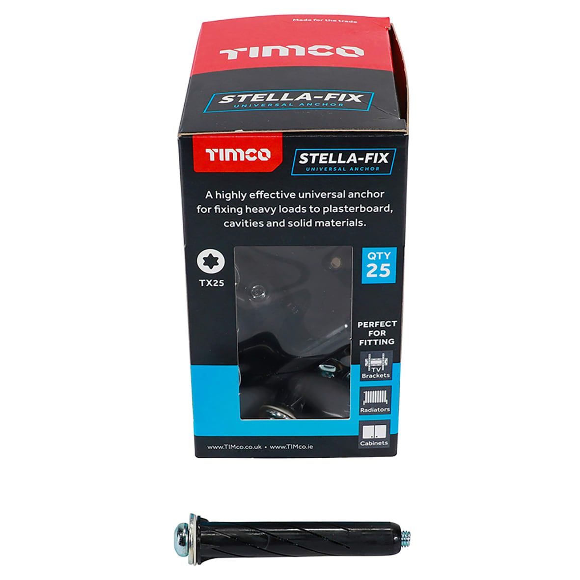Stella Fixing Wall Anchor - M5 x 65mm - Black - view 4
