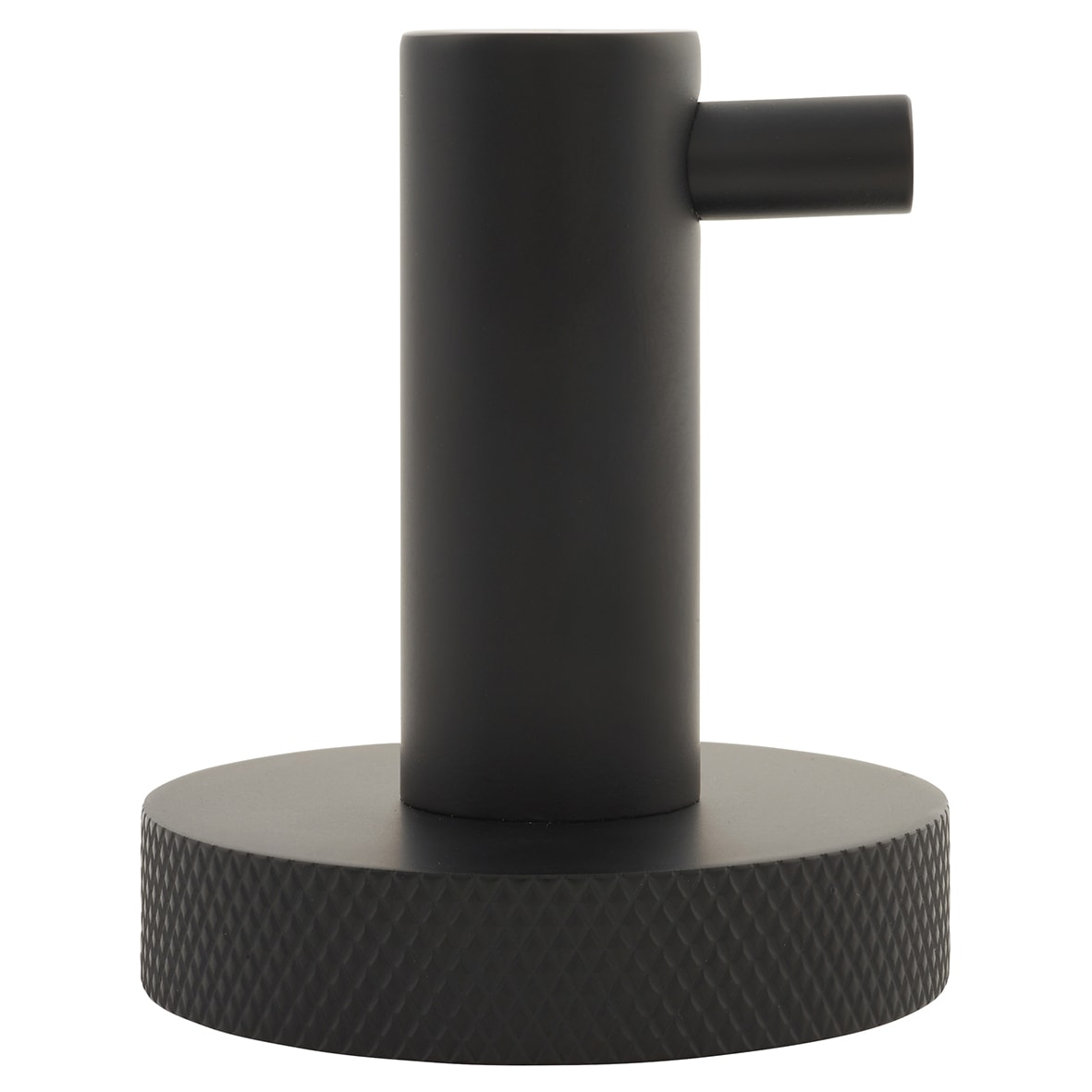Knurled Robe Hook - 57 x 30 x 60mm - Matt Black - view 2