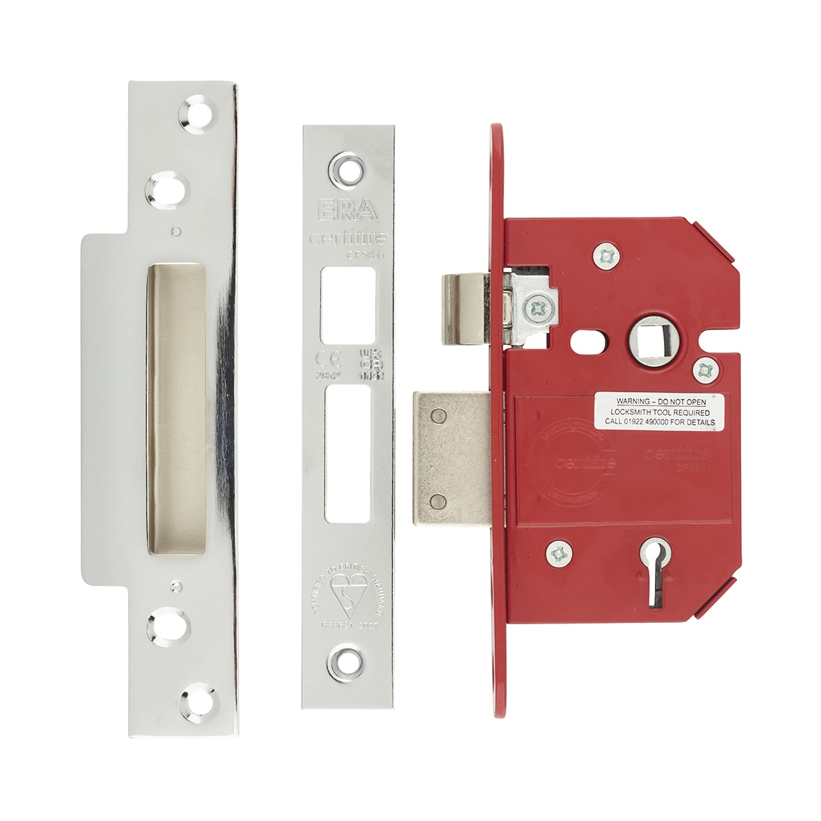 Fortress:2007 Bolt Through 5 Lever Sashlock - 67mm Case - 44mm Backset - Polished Chrome - view 2