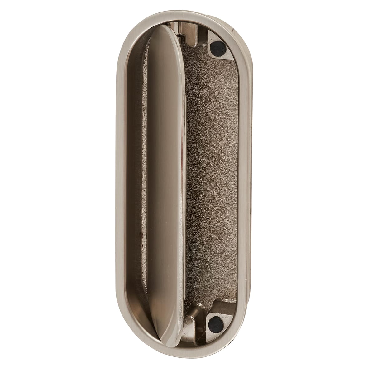 Eccles Oval Flush Cabinet Pull Handle - 117 x 47mm - Satin Nickel - view 2