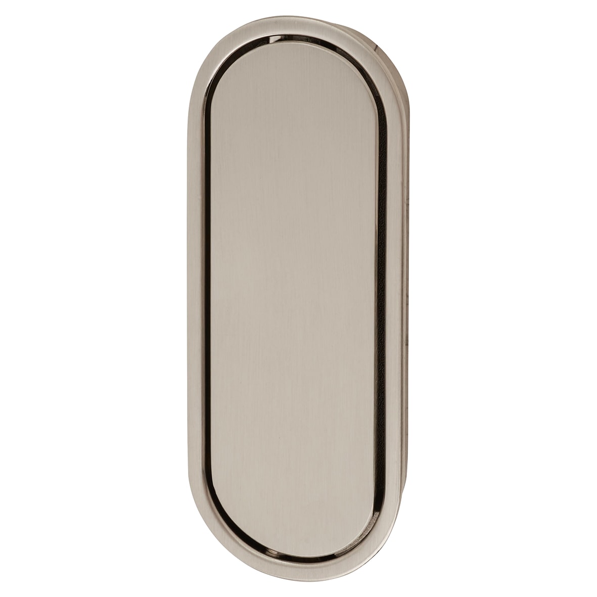 Eccles Oval Flush Cabinet Pull Handle - 117 x 47mm - Satin Nickel - view 3