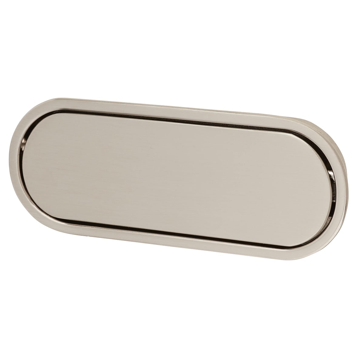 Eccles Oval Flush Cabinet Pull Handle - 117 x 47mm - Satin Nickel - view 4