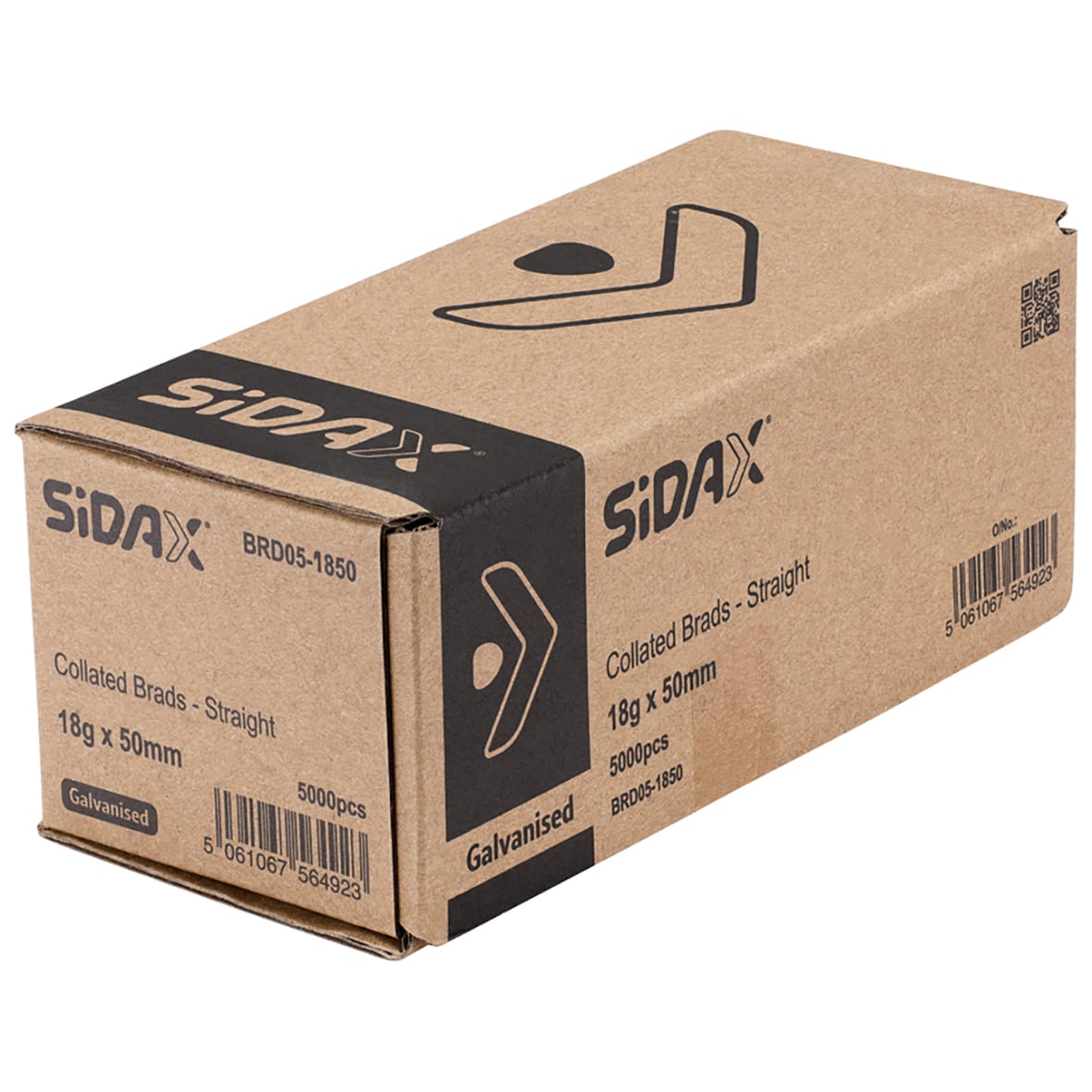 Second Fix Brad Nail - Straight - 18 Gauge x 50mm - Galvanised - Pack of 5000 - view 2