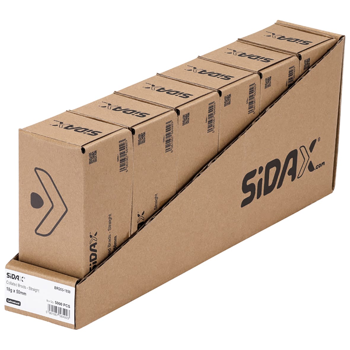 Second Fix Brad Nail - Straight - 18 Gauge x 50mm - Galvanised - Pack of 5000 - view 3