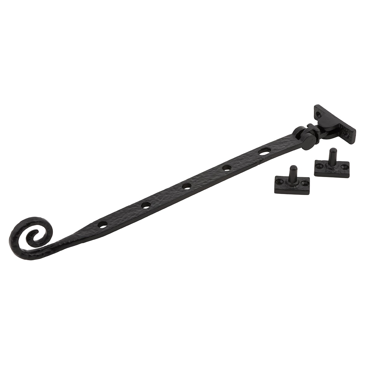 Curly Tail Casement Window Stay - 12"/300mm Length - Antique Black Iron - view 2
