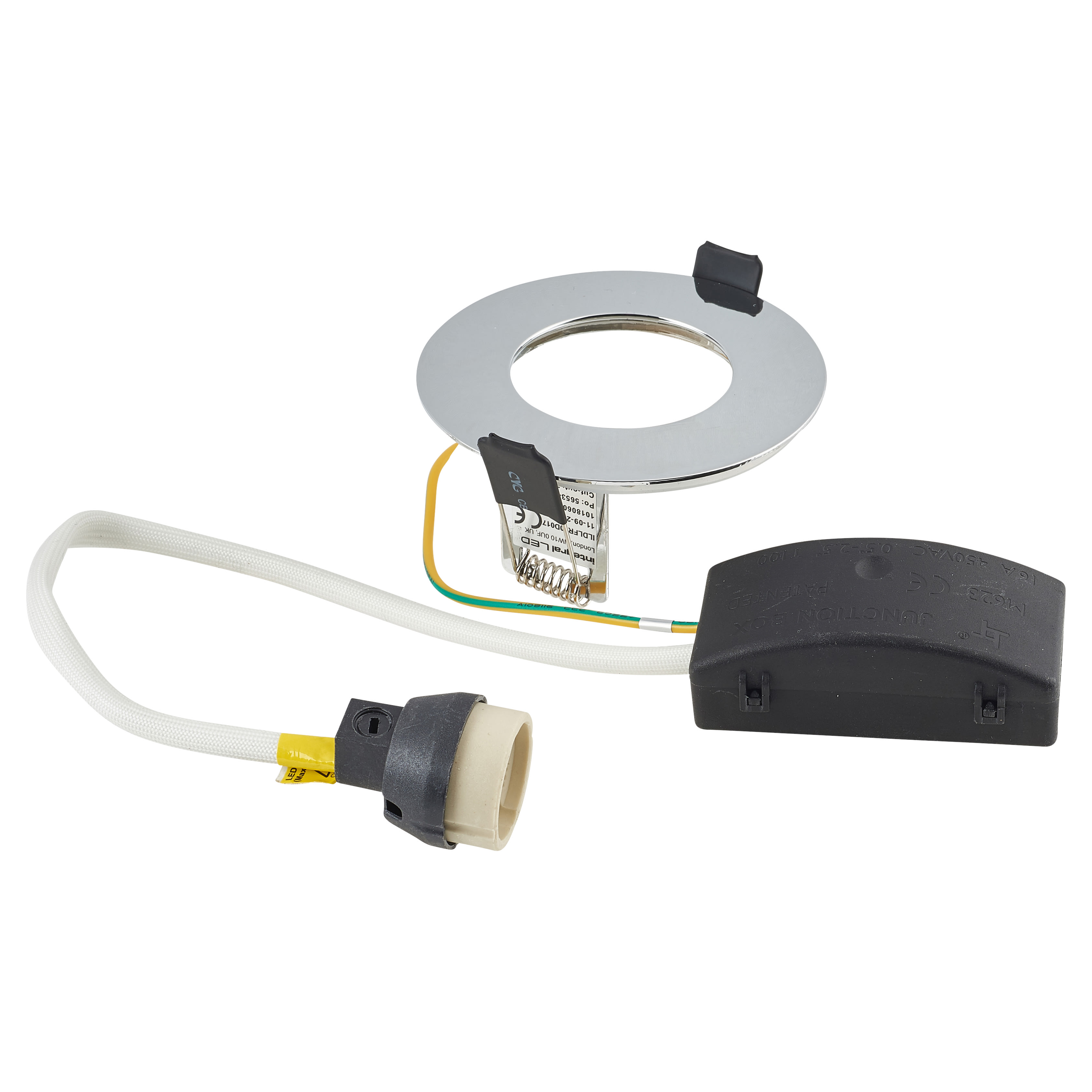 LED Evofire Fire Rated LED Fixed Downlight with Holder - Polished Chrome - view 2