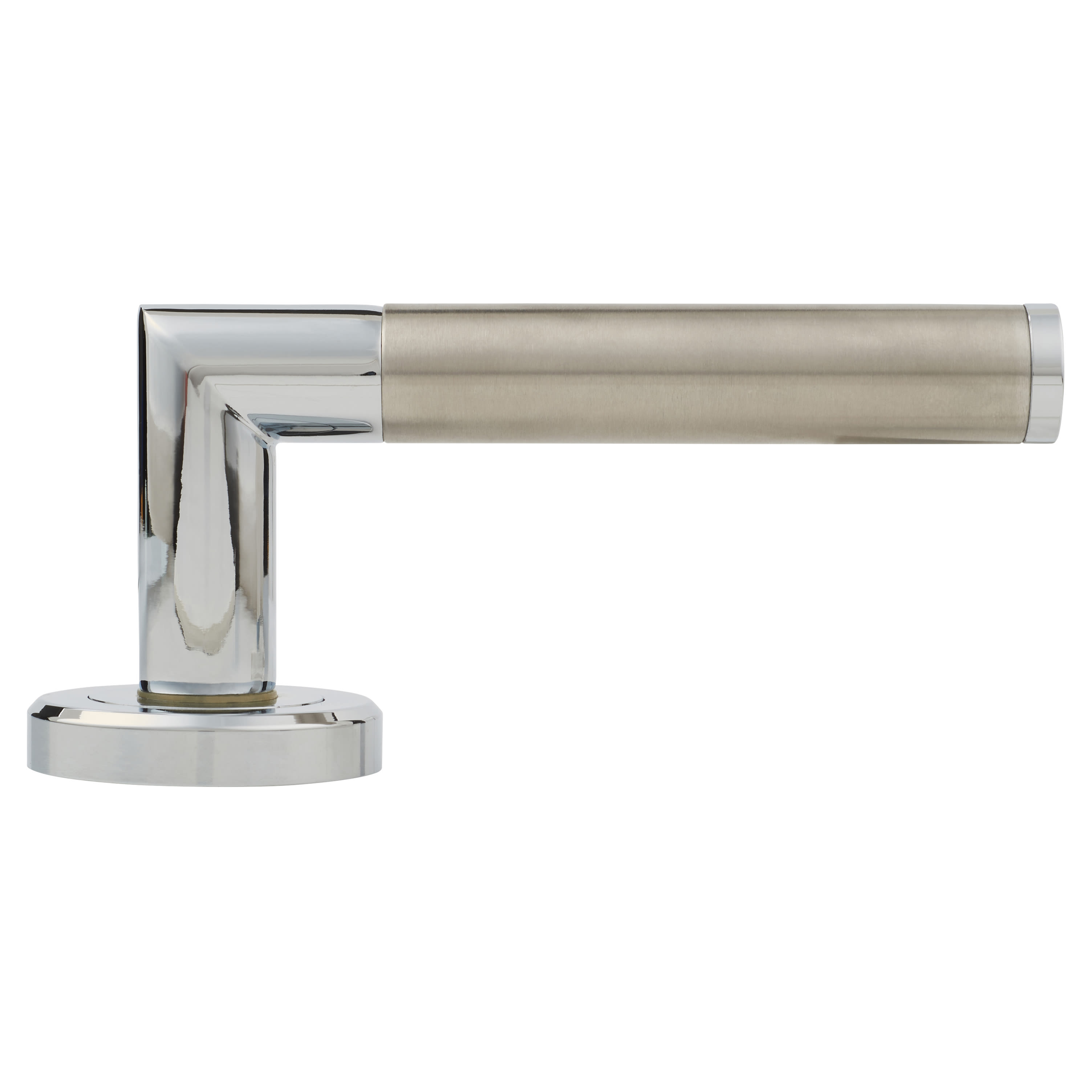 Brass Satin Nickel/Polished Chrome Door Handles on Round Rose - Trend Range - view 3