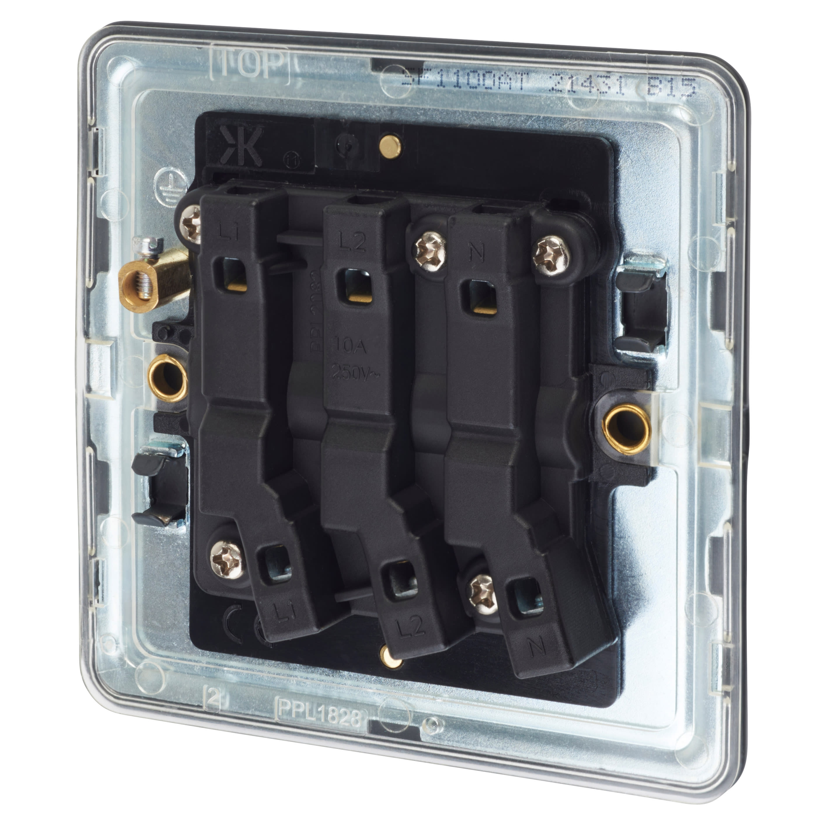 10AX 1 Gang Triple Pole Fan Isolator Switch - Anthracite Grey - view 3