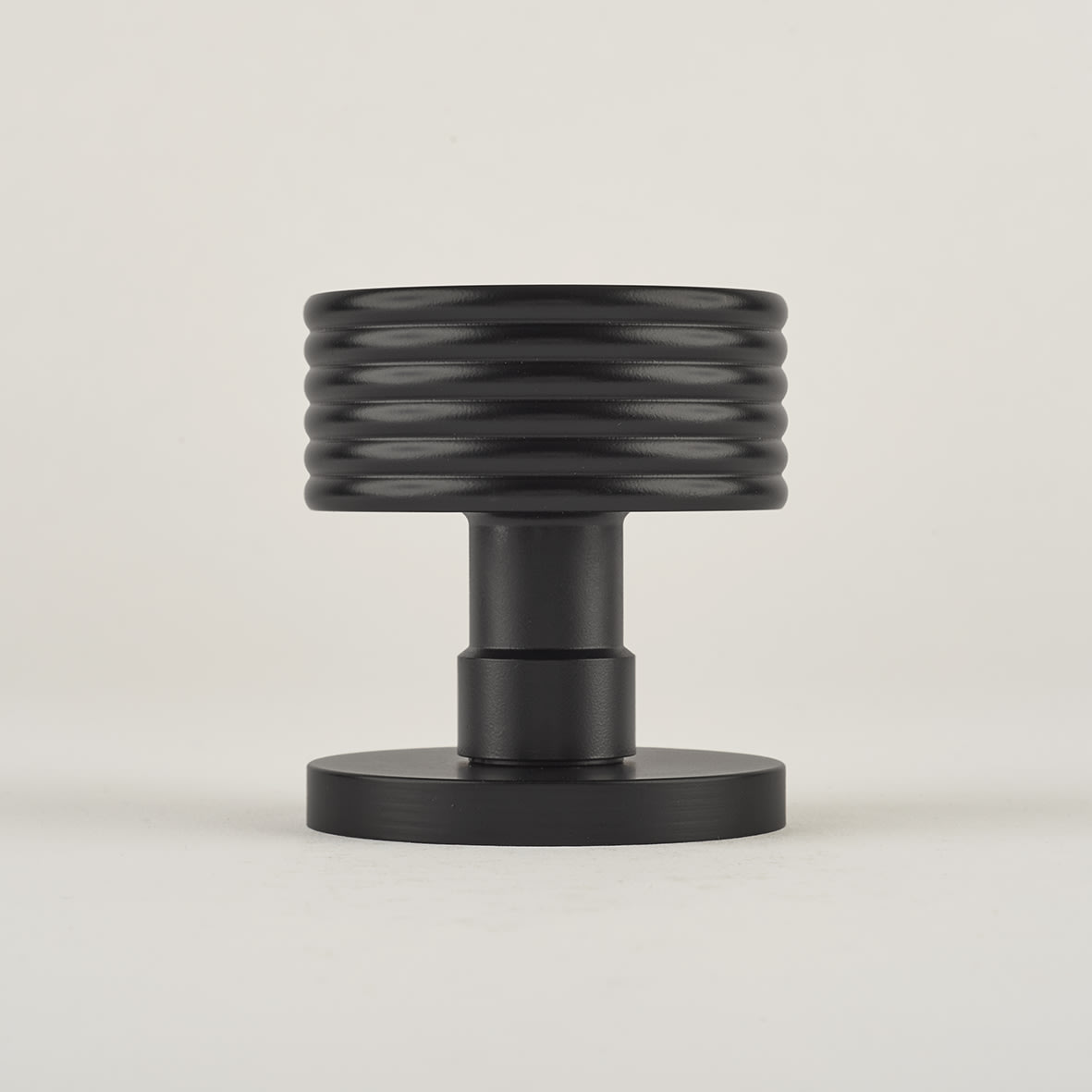 Matt Black Mortice Door Knob - 60mm Rose Diameter - Ribbon Range - view 3