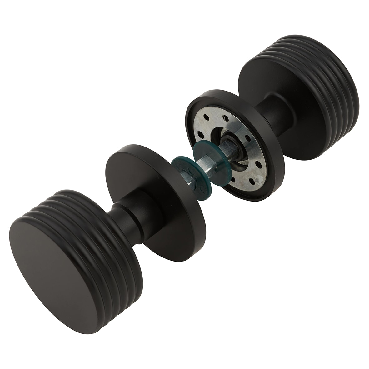 Matt Black Mortice Door Knob - 60mm Rose Diameter - Ribbon Range - view 4