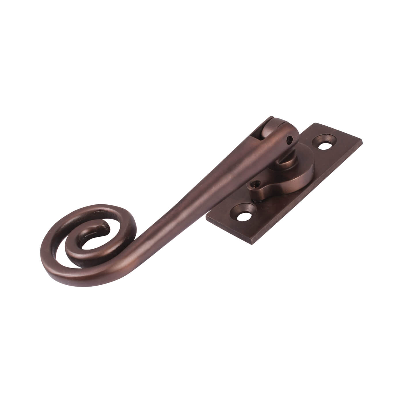 Open Curl Locking Espagnolette Casement Window Handle - Left Hand - Soft Antique Bronze - view 2