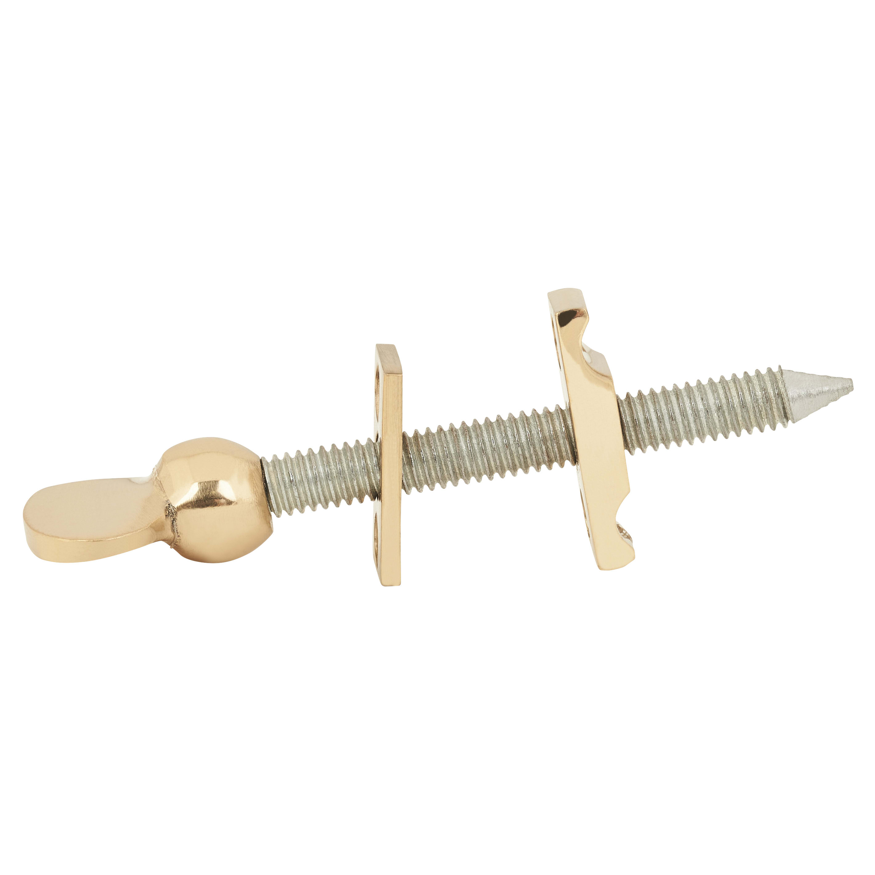 Centre Rail Sash Window Screw - 100mm Screw Length - Polished Brass - view 3