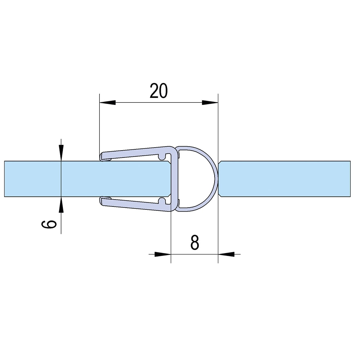 Clear PVC Shower Seal - Bubble Seal - Suits 6-8mm Glass - view 4