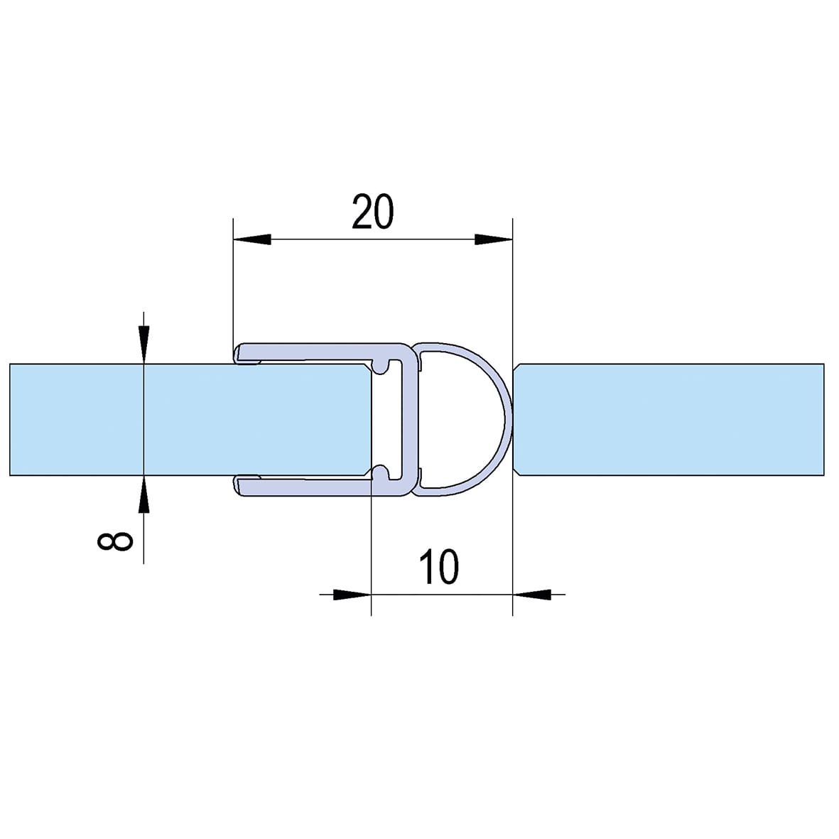 Clear PVC Shower Seal - Bubble Seal - Suits 6-8mm Glass - view 5