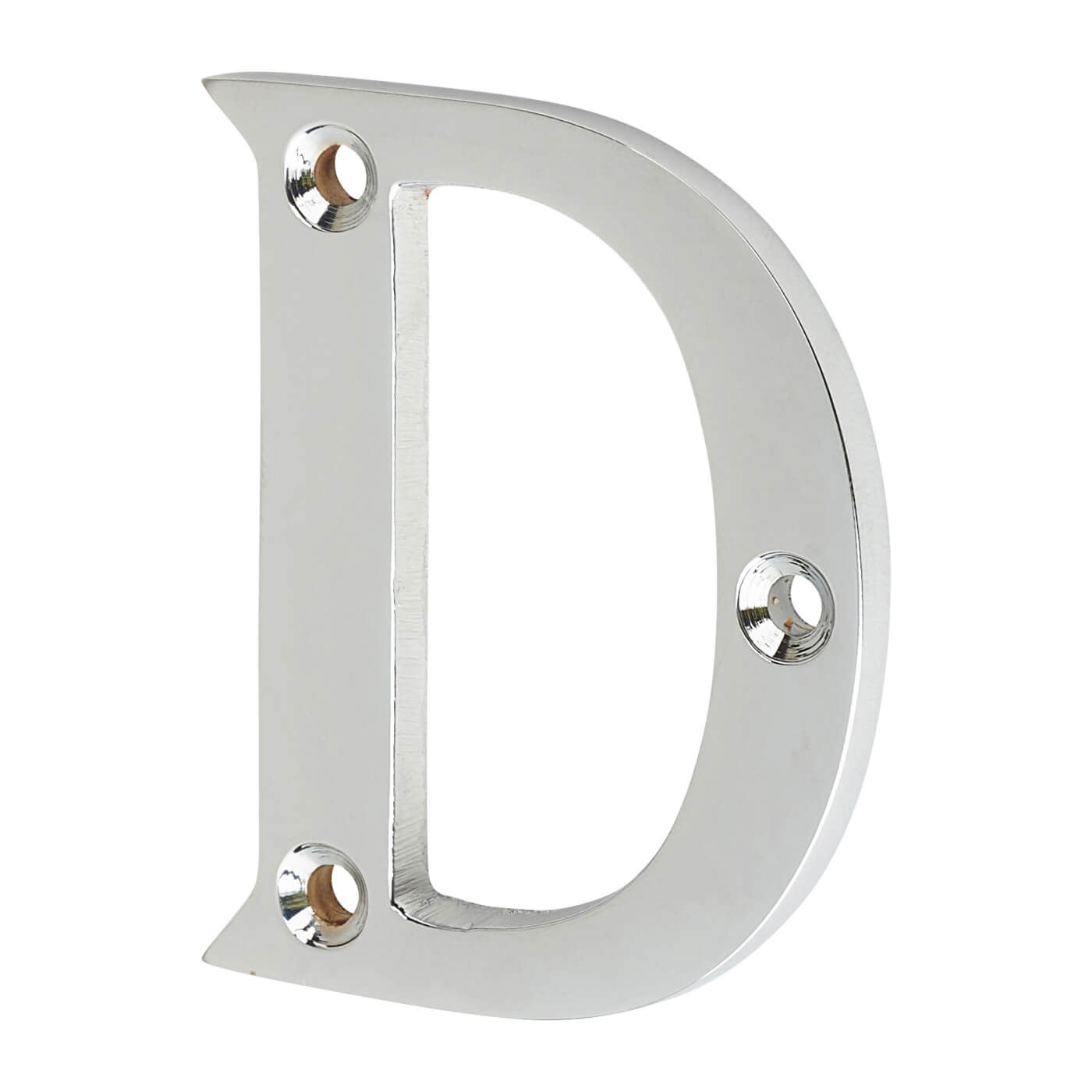 63mm Screw Fix Door Letter - D - Polished Chrome - view 2