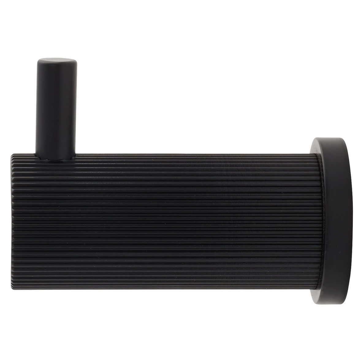 Brunel Diamond Reeded Single Coat Hook - 48 x 25mm - Matt Black - view 2