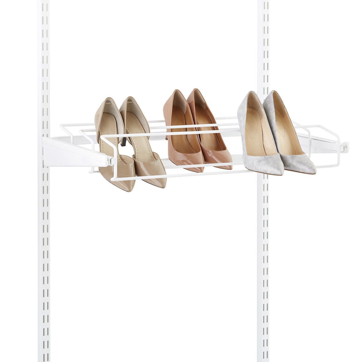 Top Track System - Click In Triple Wire Gliding Shoe Rack - 605 x 96 x 430mm - White - view 2