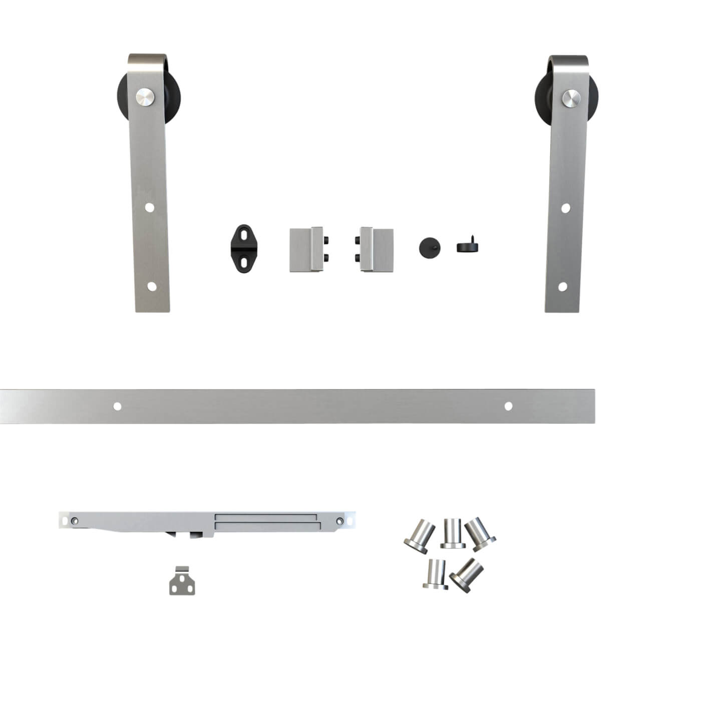 slide Barn Strap Sliding Door Gear Kit - 2000mm Track - 150kg Max Door - Stainless Steel - view 3