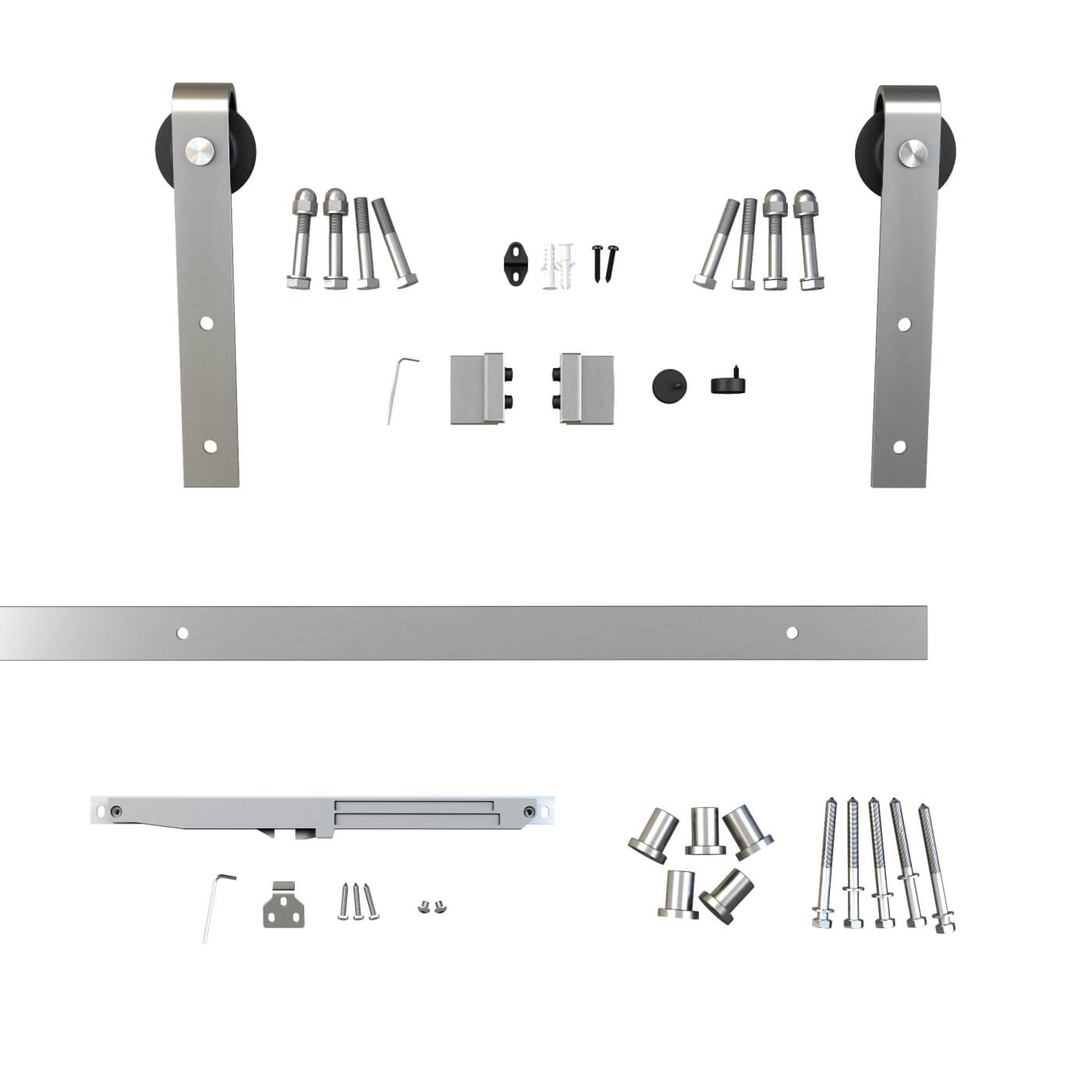 slide Barn Strap Sliding Door Gear Kit - 2000mm Track - 150kg Max Door - Stainless Steel - view 4