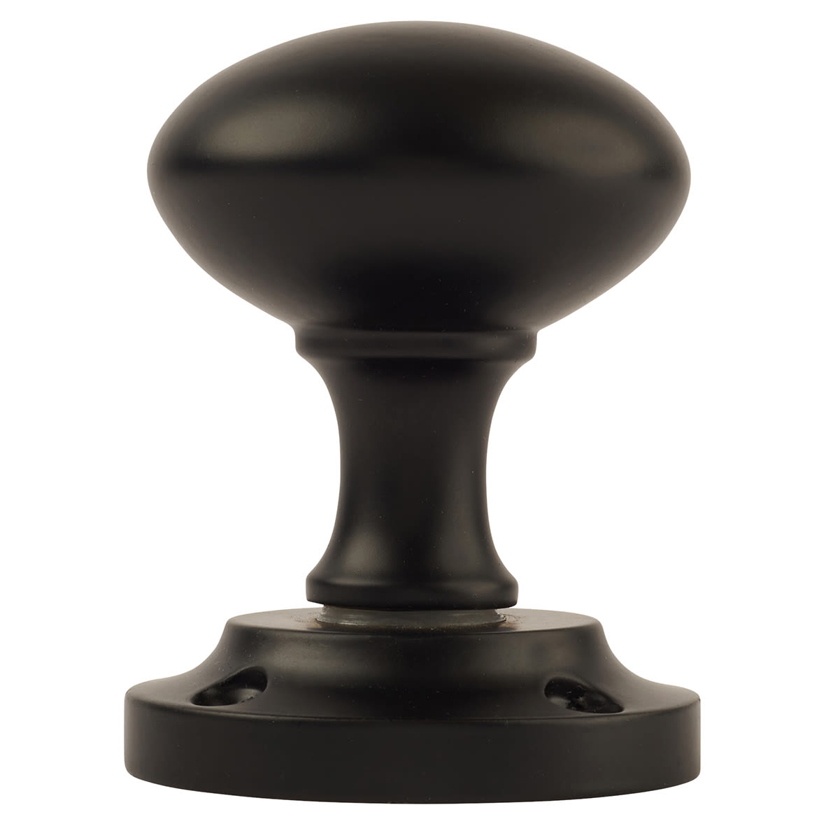 Matt Black Victorian Mortice Door Knob - 57mm Rose Diameter - view 2