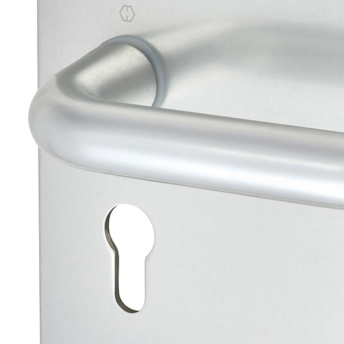 Satin Aluminium 20mm Return to Door Euro Lock Door Handles - 160 x 160mm - view 4