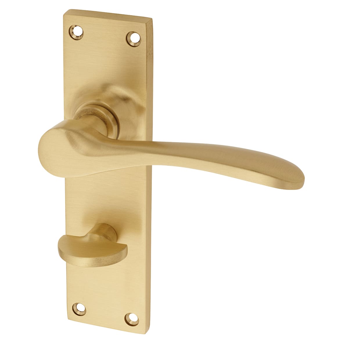 Satin Brass Bathroom Door Handles - Buckingham Range - 152 x 41mm - view 2