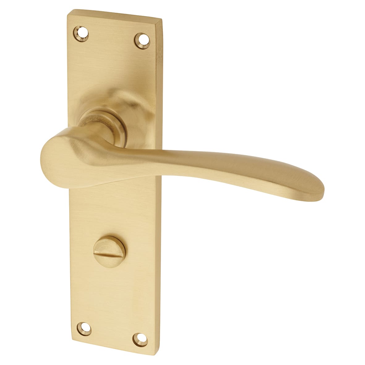 Satin Brass Bathroom Door Handles - Buckingham Range - 152 x 41mm - view 3