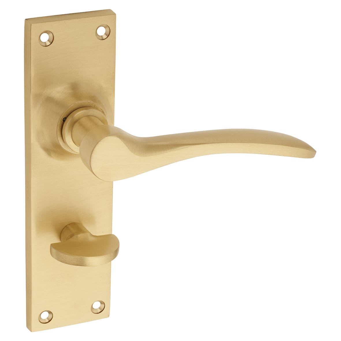 Satin Brass Bathroom Door Handles - Buckingham Range - 152 x 41mm - view 4