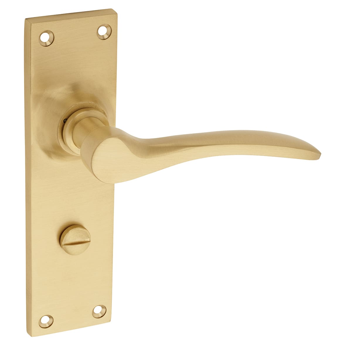 Satin Brass Bathroom Door Handles - Buckingham Range - 152 x 41mm - view 5