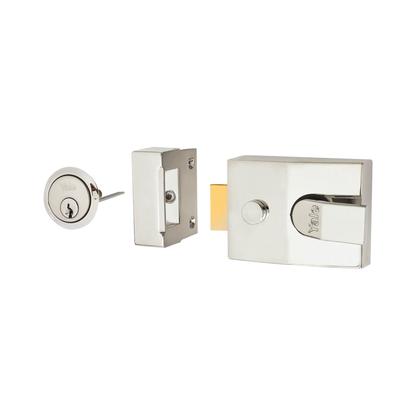 89 Double Locking Nightlatch - 60mm Backset - Polished Chrome Case/Cylinder - view 2