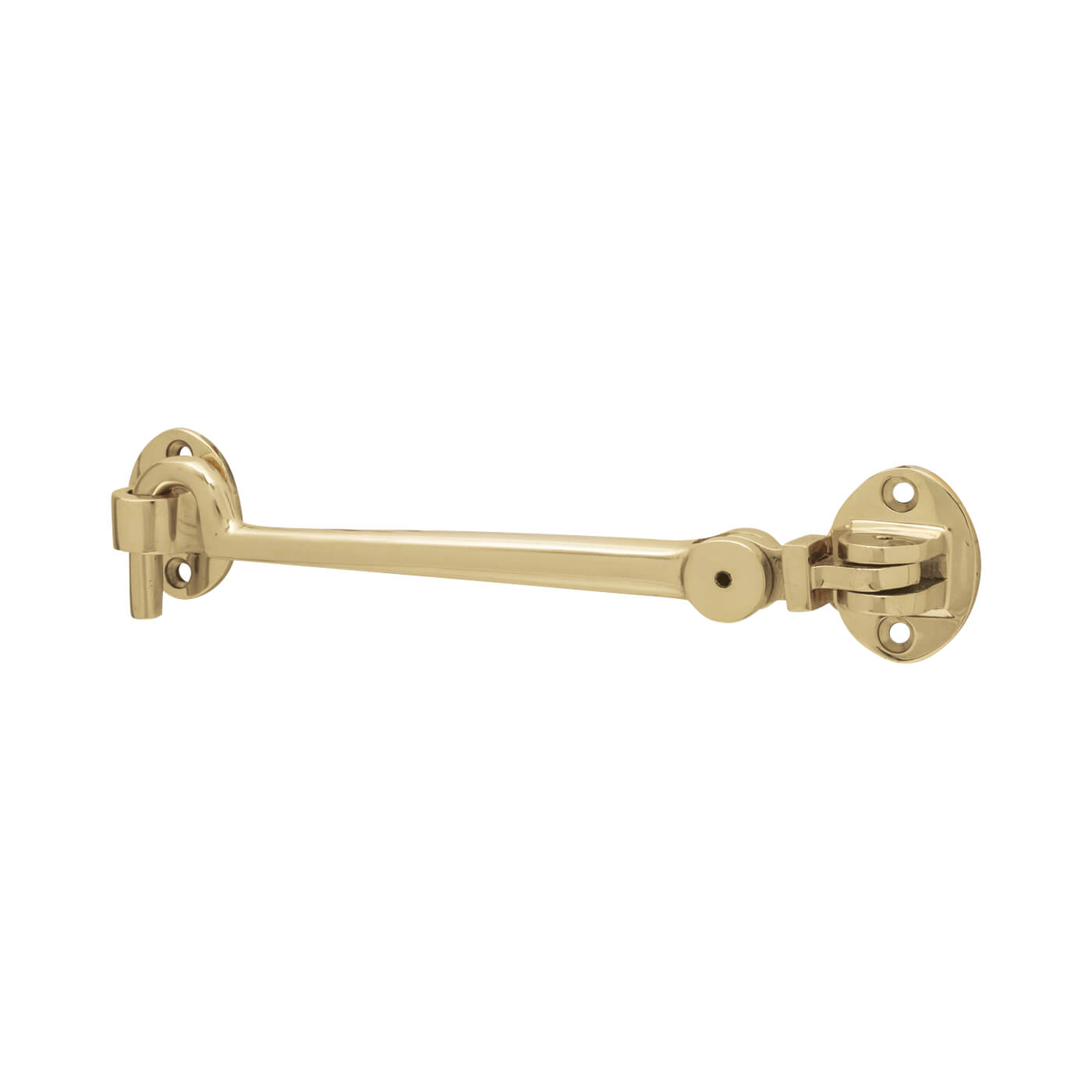 Heavy Duty Cabin Hook & Eye - 150mm Length - Polished Brass - view 2