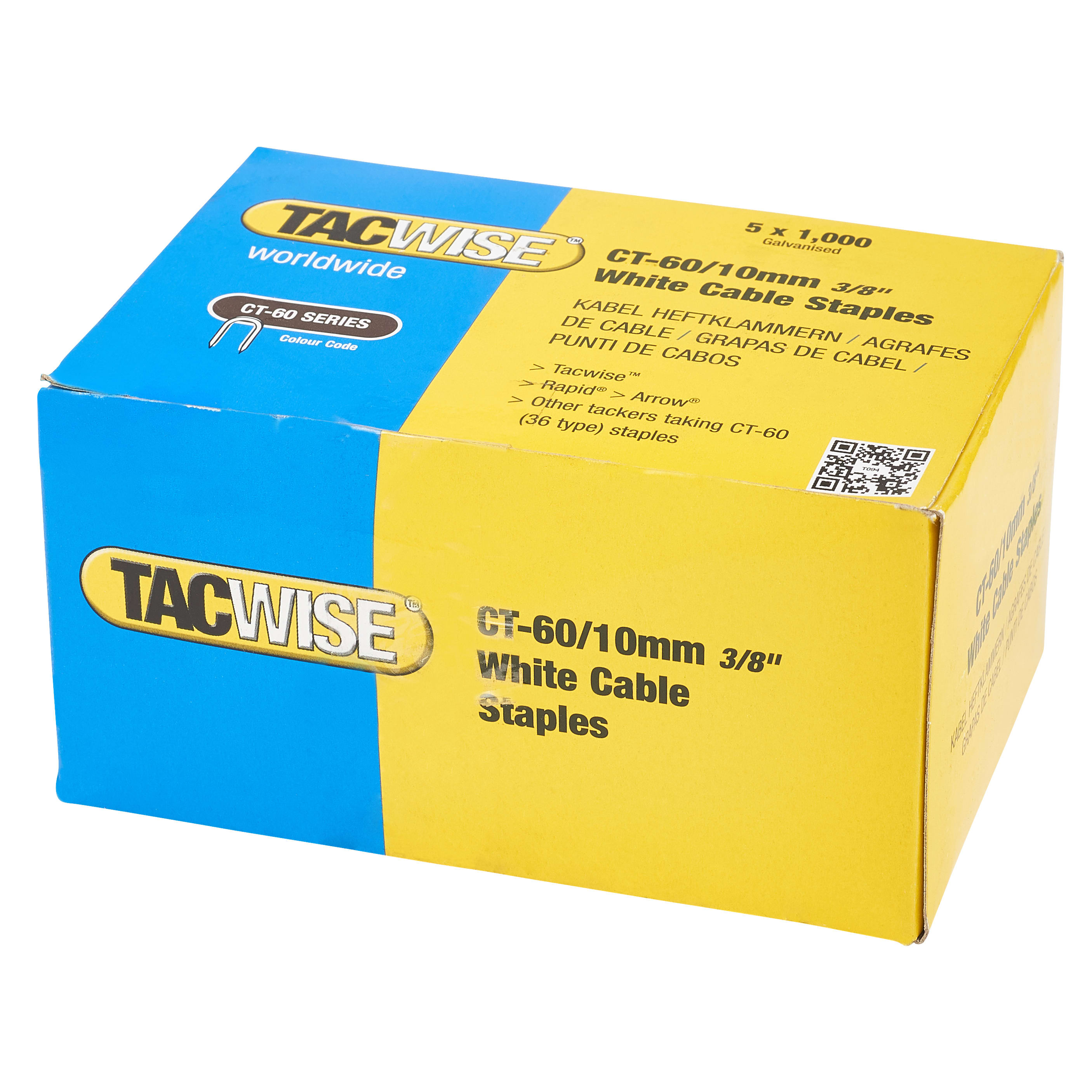 CT-60 Series Divergent Point Staples - 10mm Length - White - Pack of 5000 - view 3