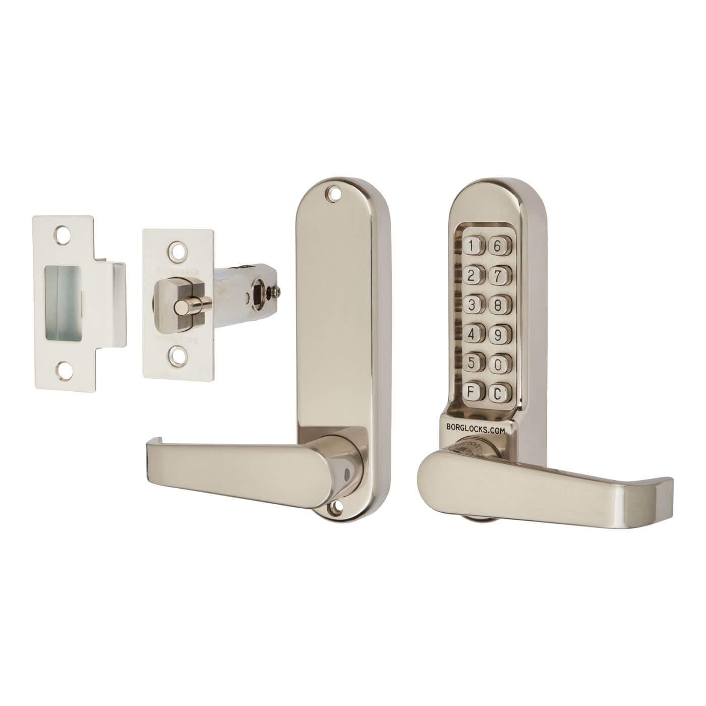 Borg BL5401 Push Button Code Lock and Tubular Latch - Stainless Steel - view 2