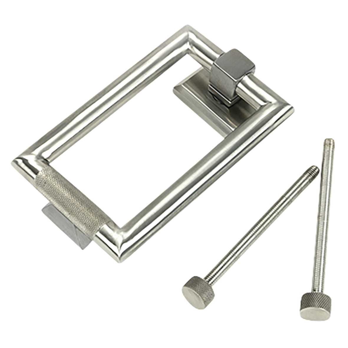 Brompton Rectangular Knurled Door Knocker - Satin Stainless Steel - 145 x 90mm - view 2