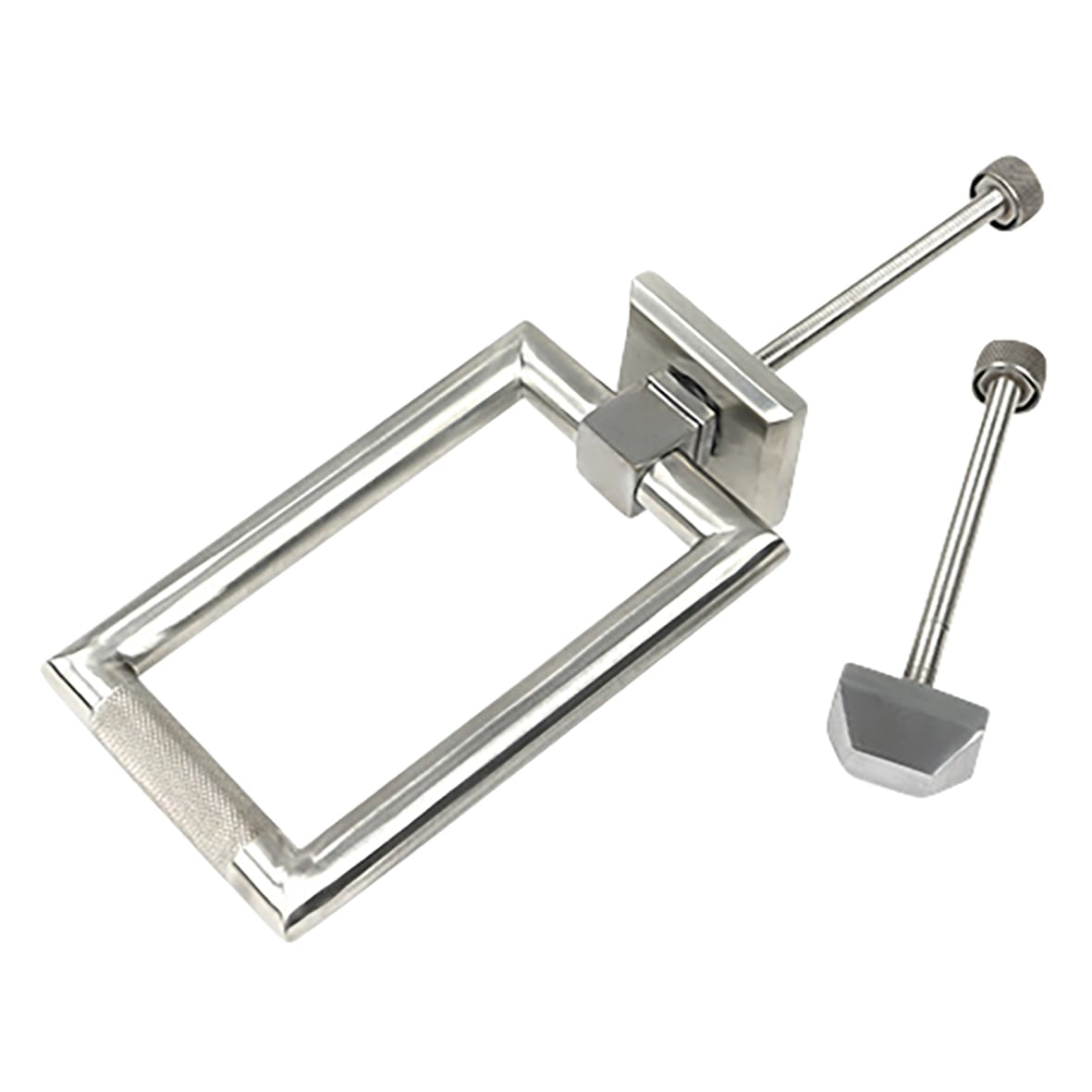 Brompton Rectangular Knurled Door Knocker - Satin Stainless Steel - 145 x 90mm - view 3