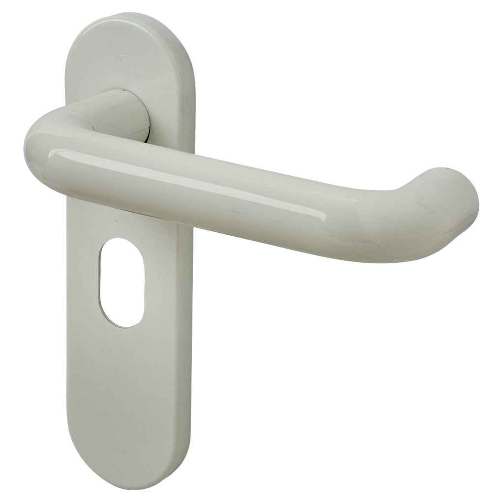 Diamond White Nylon Steel Core Safety Oval Door Handles - 48.5mm c/c - Paris Range - view 2