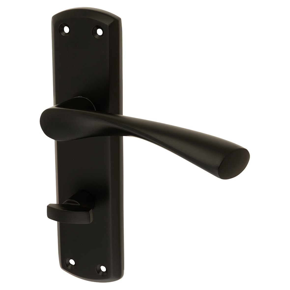 Matt Black Bathroom Door Handles - Monza Range - 175 x 45mm - view 2