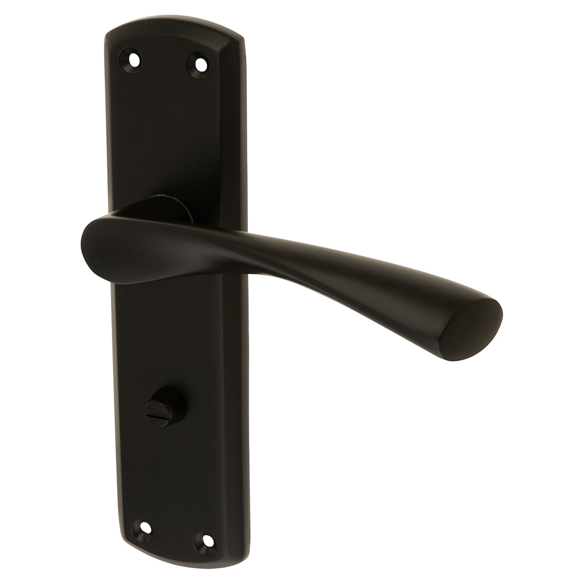 Matt Black Bathroom Door Handles - Monza Range - 175 x 45mm - view 3
