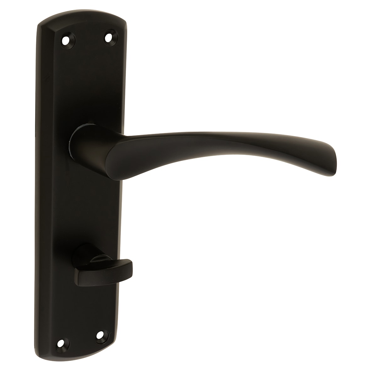 Matt Black Bathroom Door Handles - Monza Range - 175 x 45mm - view 4