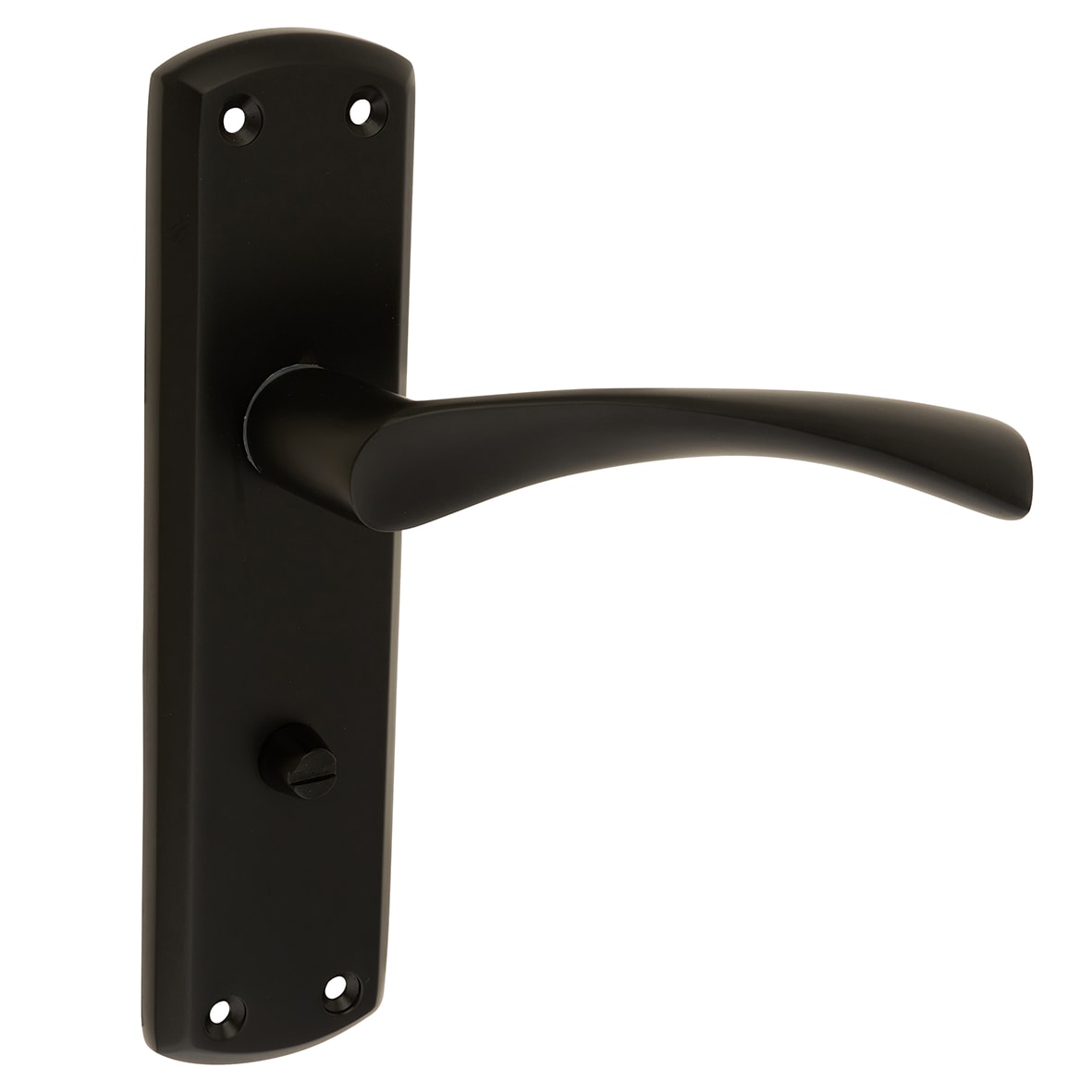 Matt Black Bathroom Door Handles - Monza Range - 175 x 45mm - view 5