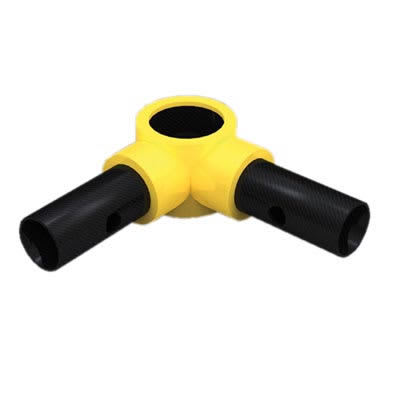 FibreRail Corner - Key Clamp System - Mid Rail - Yellow - view 2