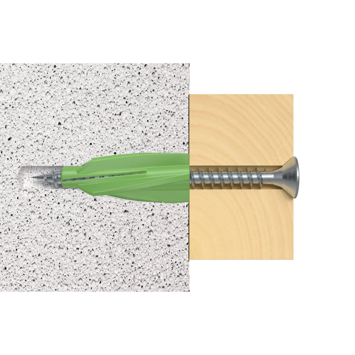 GB Aircrete Anchor - 8 x 50mm - Green - Pack of 20 - view 2