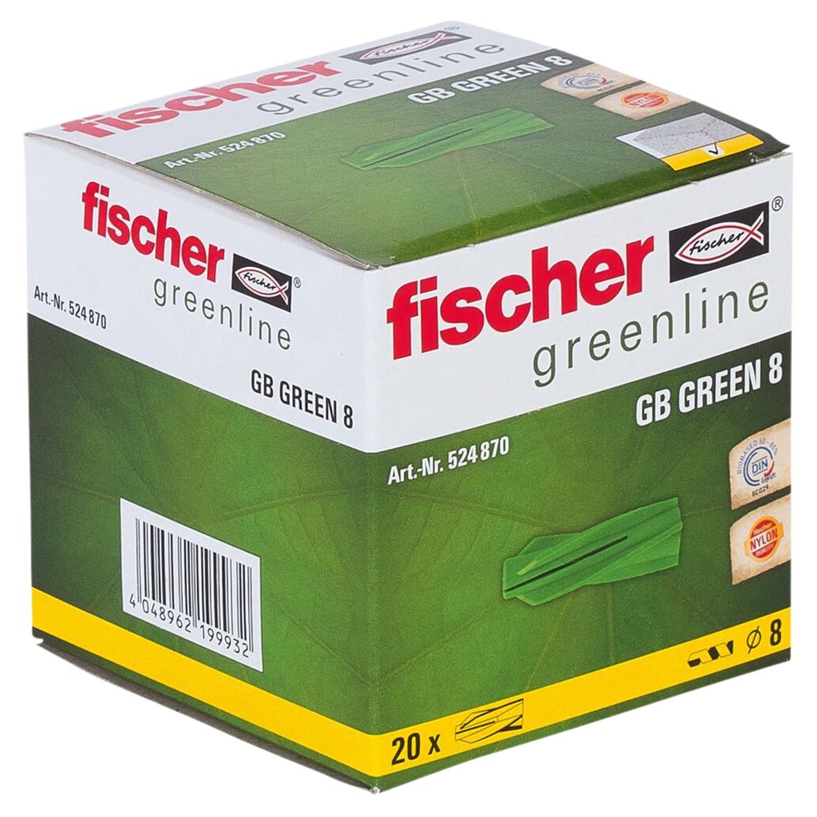 GB Aircrete Anchor - 8 x 50mm - Green - Pack of 20 - view 3