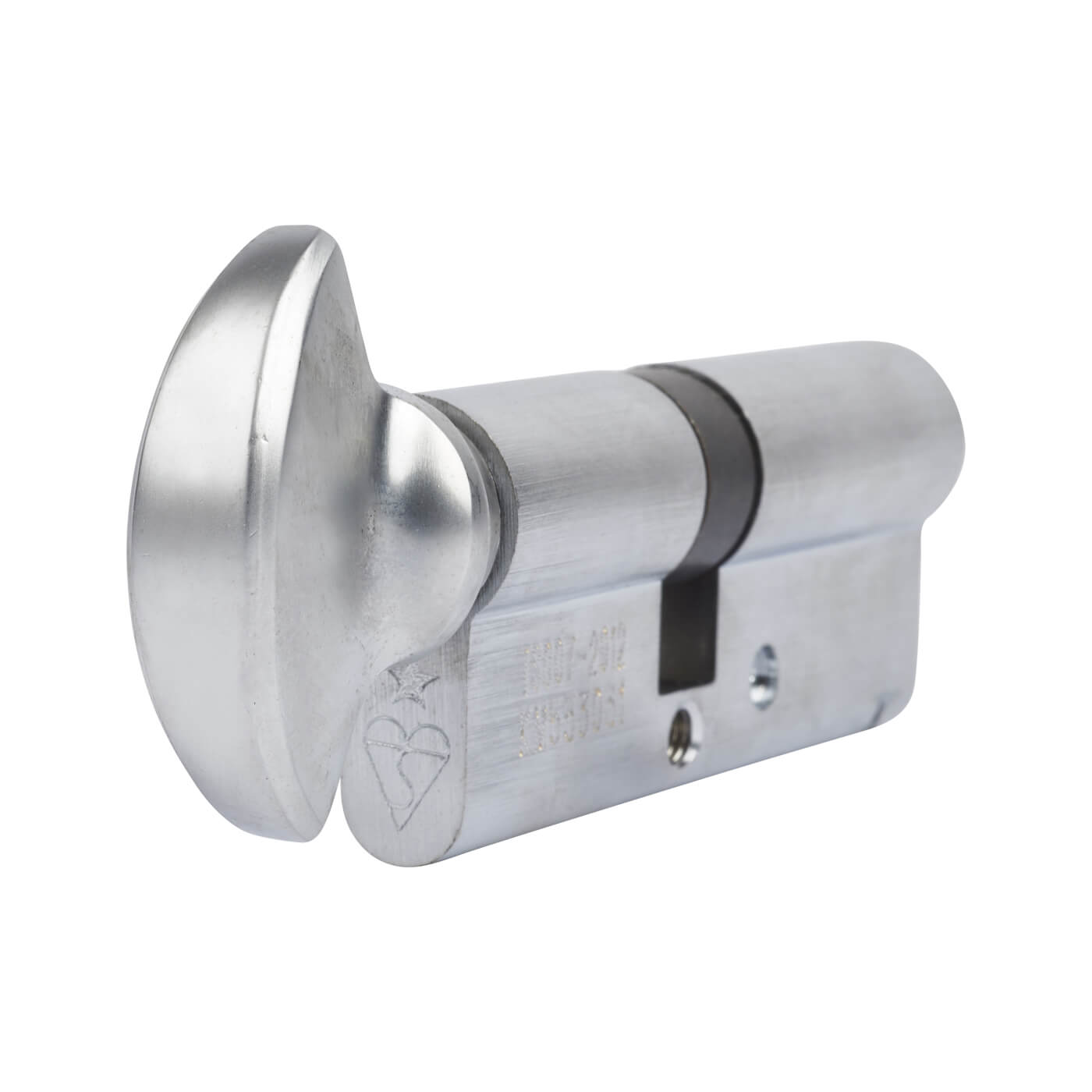 1 Star 6 Pin Kitemarked 80mm Euro Thumbturn Cylinder - 35mm Turn + 45mm - Satin Chrome - view 3