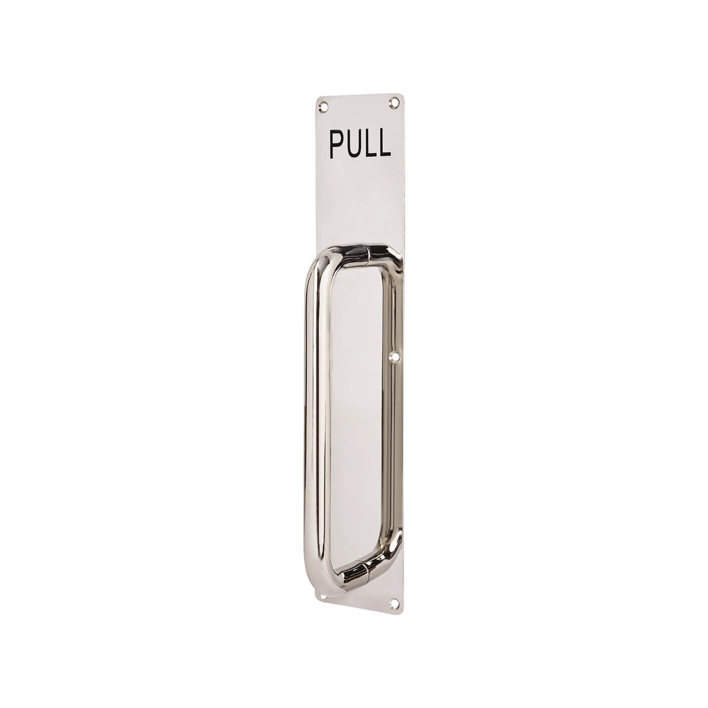 Polished Stainless Steel 19mm D-Bar Door Pull Handle on Plate - PULL - Screw Fix - 375 x 75mm - view 2
