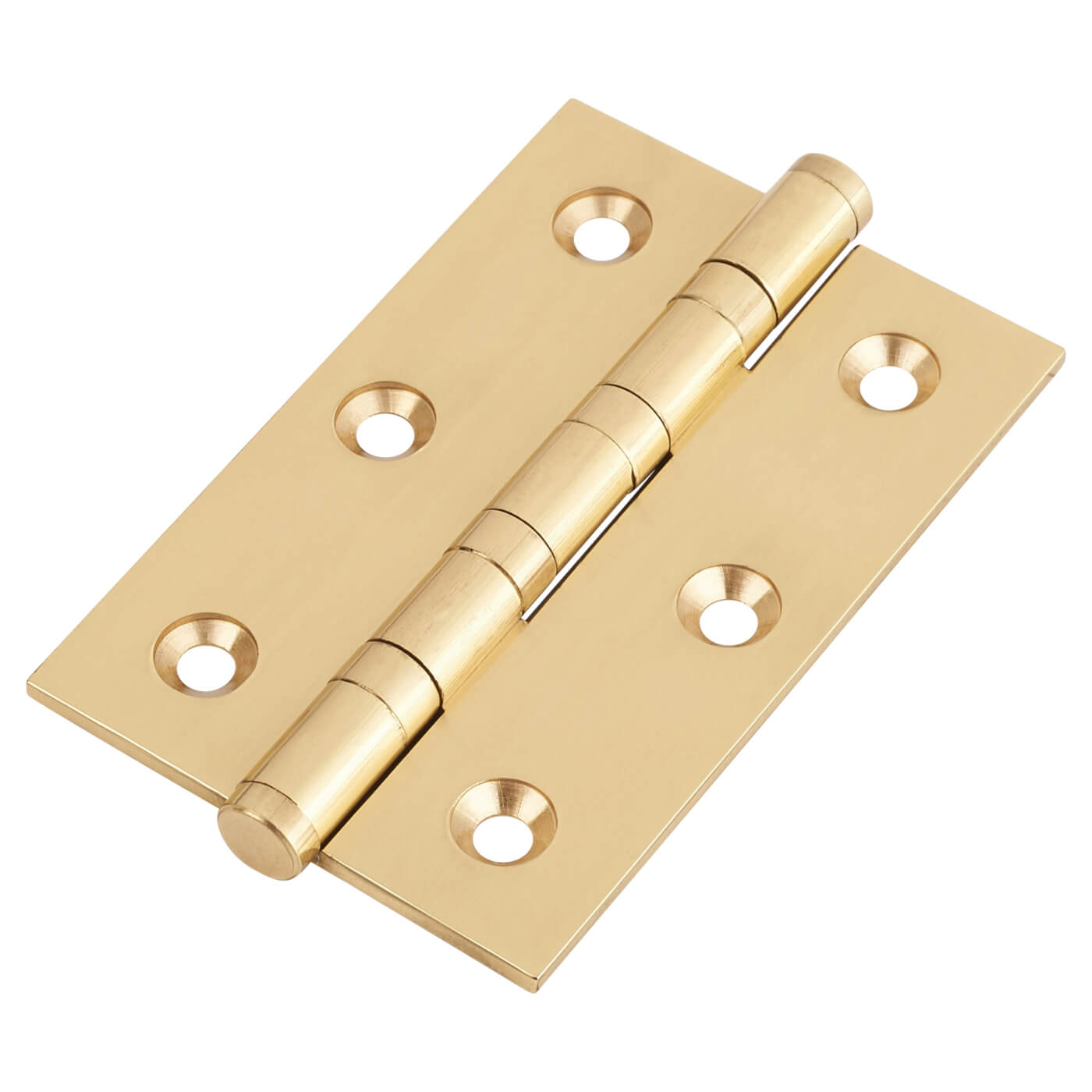 Performance Washered Butt Door Hinge - 75 x 50 x 2.5mm - Polished Brass - Pair - view 2