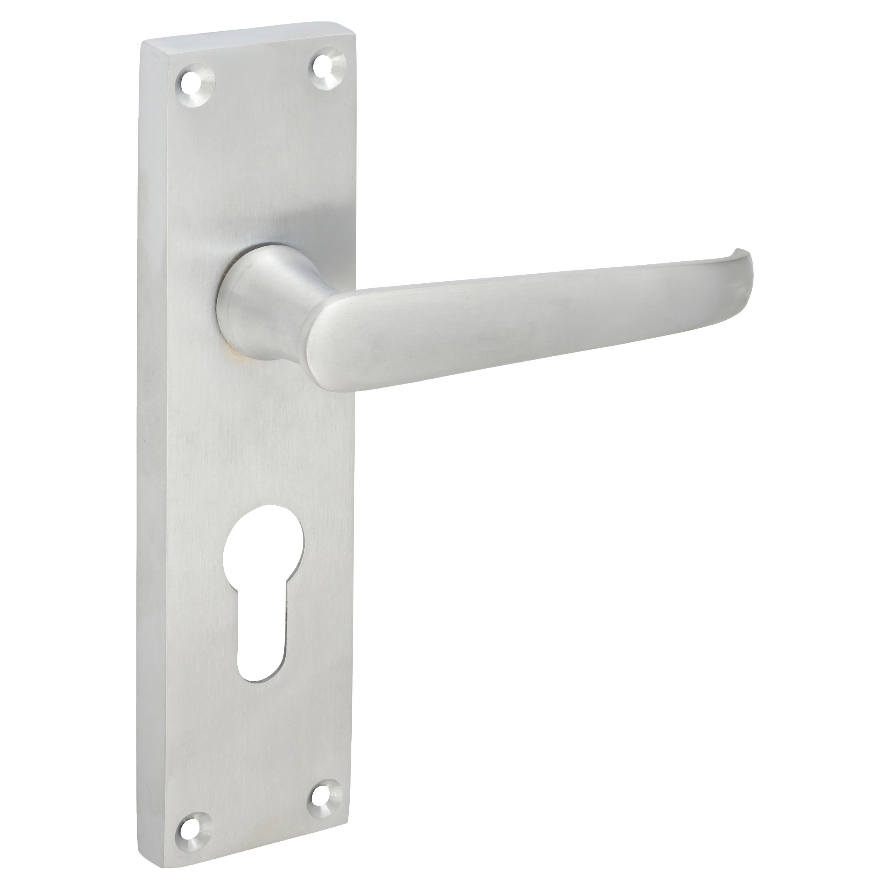 Satin Chrome Victorian Straight Euro Lock Door Handles - 155 x 42mm - view 4