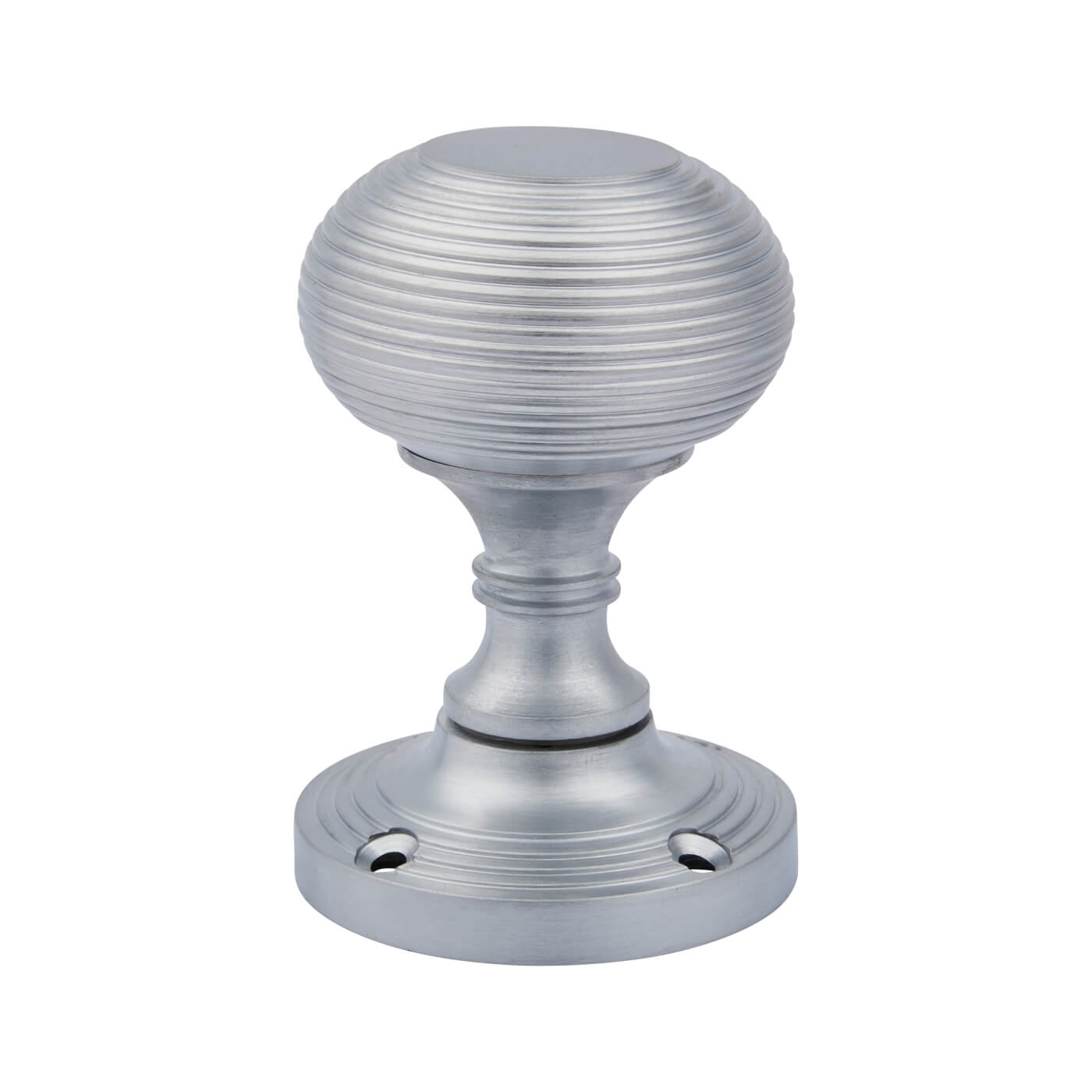 Marcus Satin Chrome Reeded Mortice Door Knob - 59mm Rose Diameter - view 3