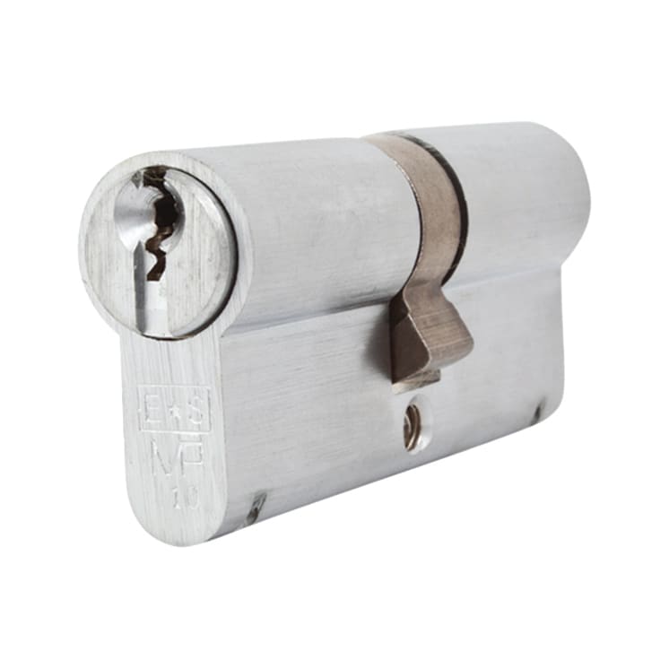 10 Pin 70mm Euro Double Cylinder - 35 + 35mm - Satin Chrome - Keyed to Differ - view 2