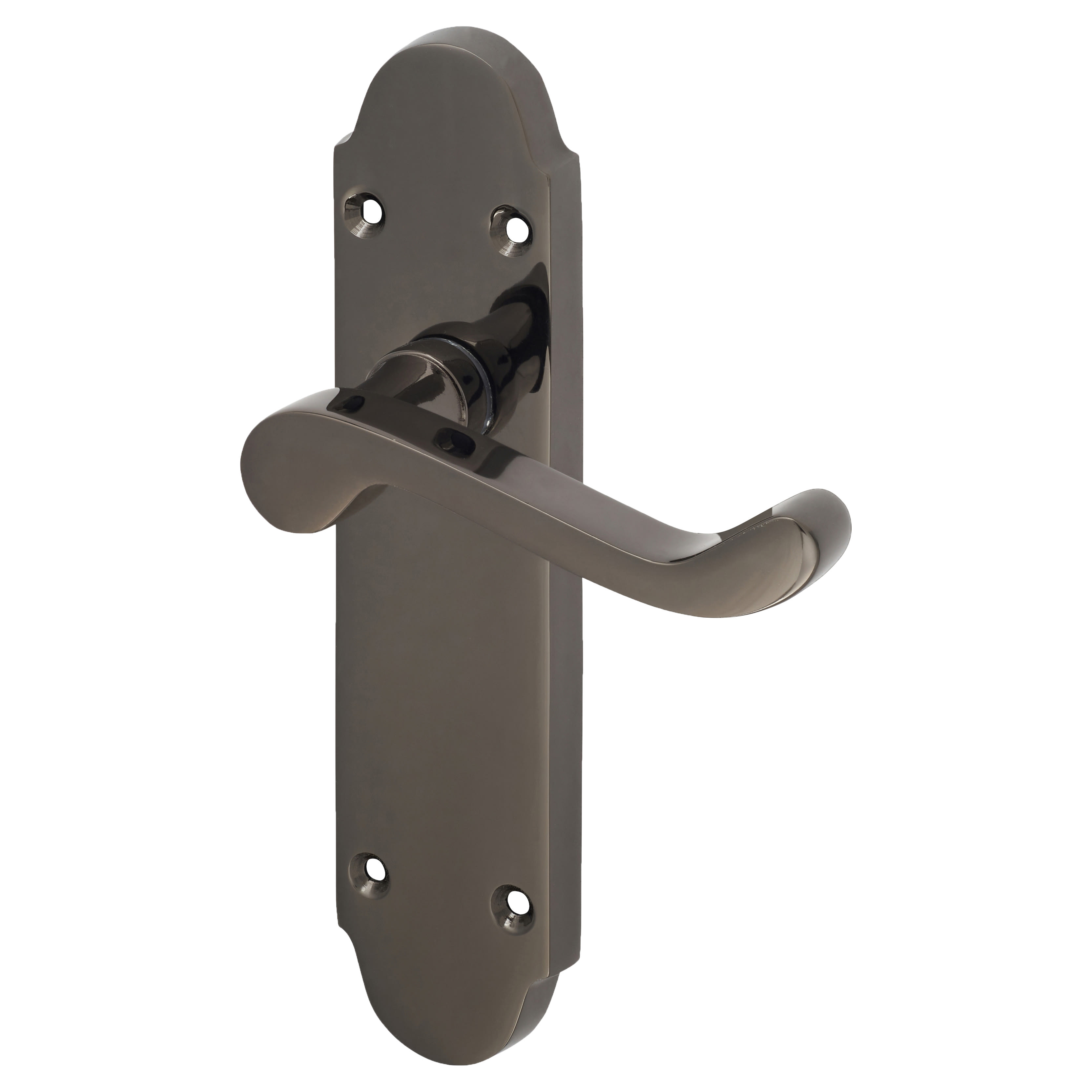 Black Nickel Victorian Summer Scroll Latch Door Handles - 168 x 40mm - view 2